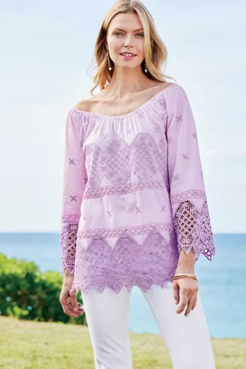 Soft Surroundings Pilar Off The Shoulder Top OrchidBloom Sale