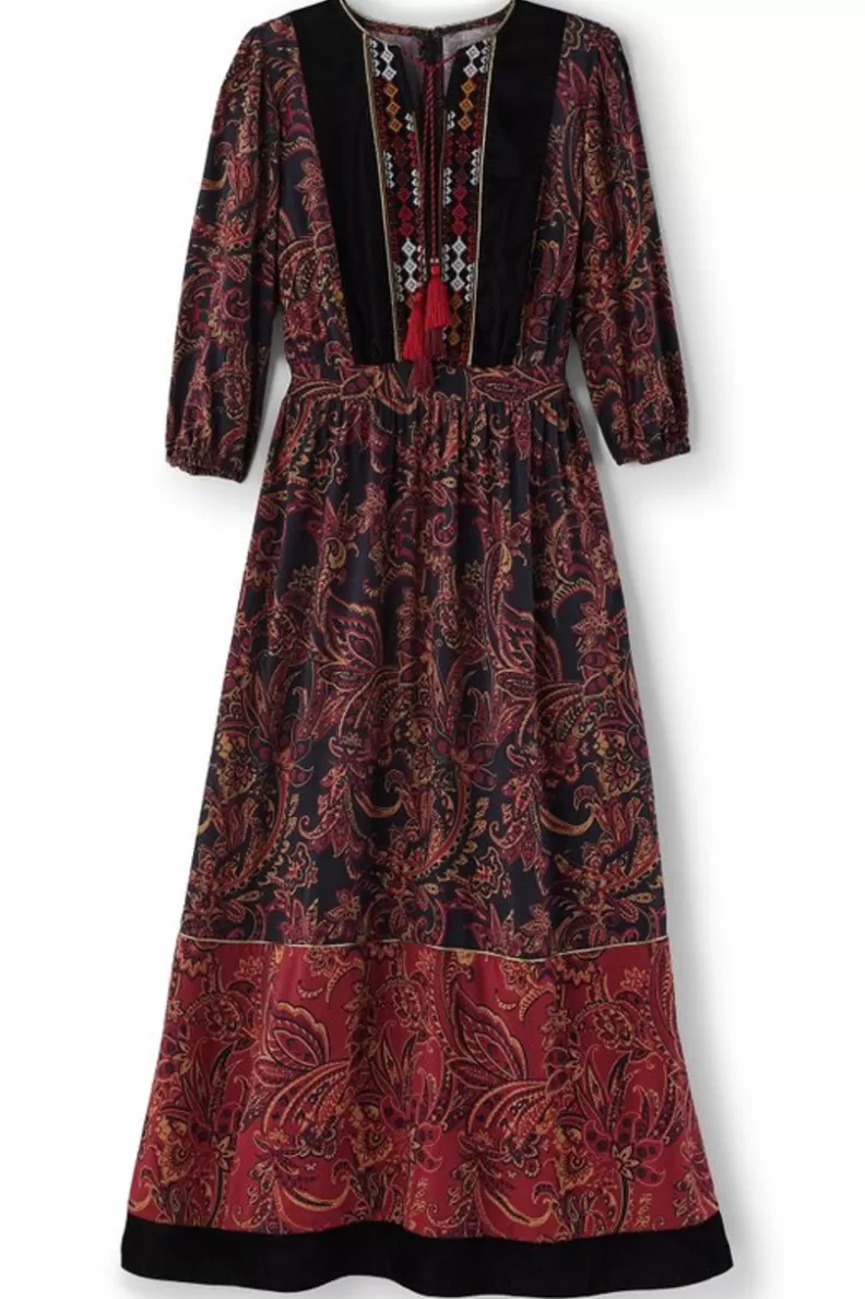 Soft Surroundings Quinn Maxi Dress FlowingPaisleyBlack+Red Shop