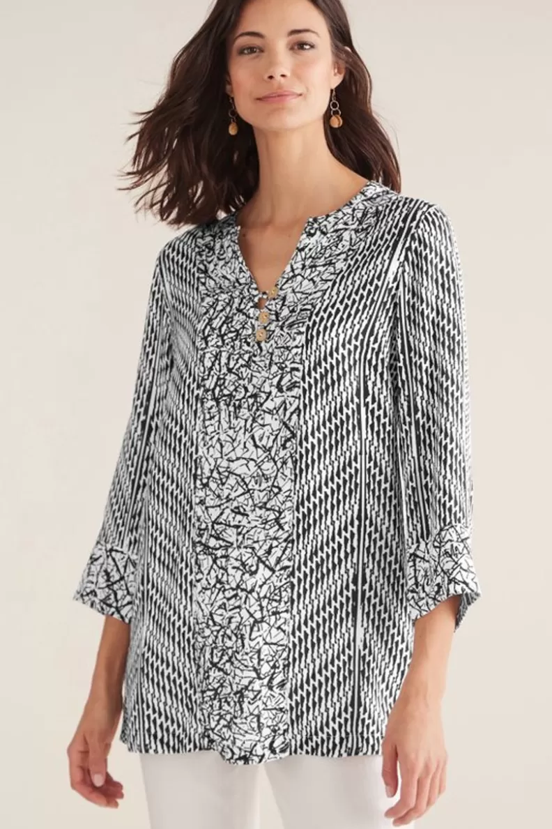Soft Surroundings Ravello Top Black/WhiteAbstract Online