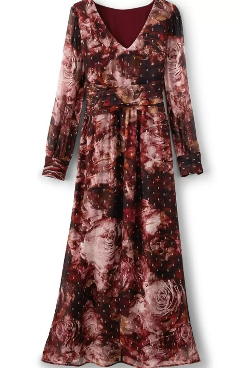 Soft Surroundings Rina Silk Dress MultiFloral Sale