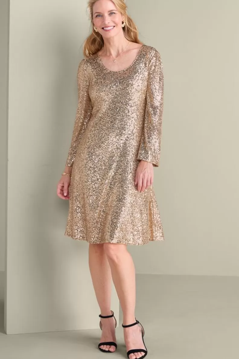 Soft Surroundings Sancerre Sequin Dress GoldSequin Hot