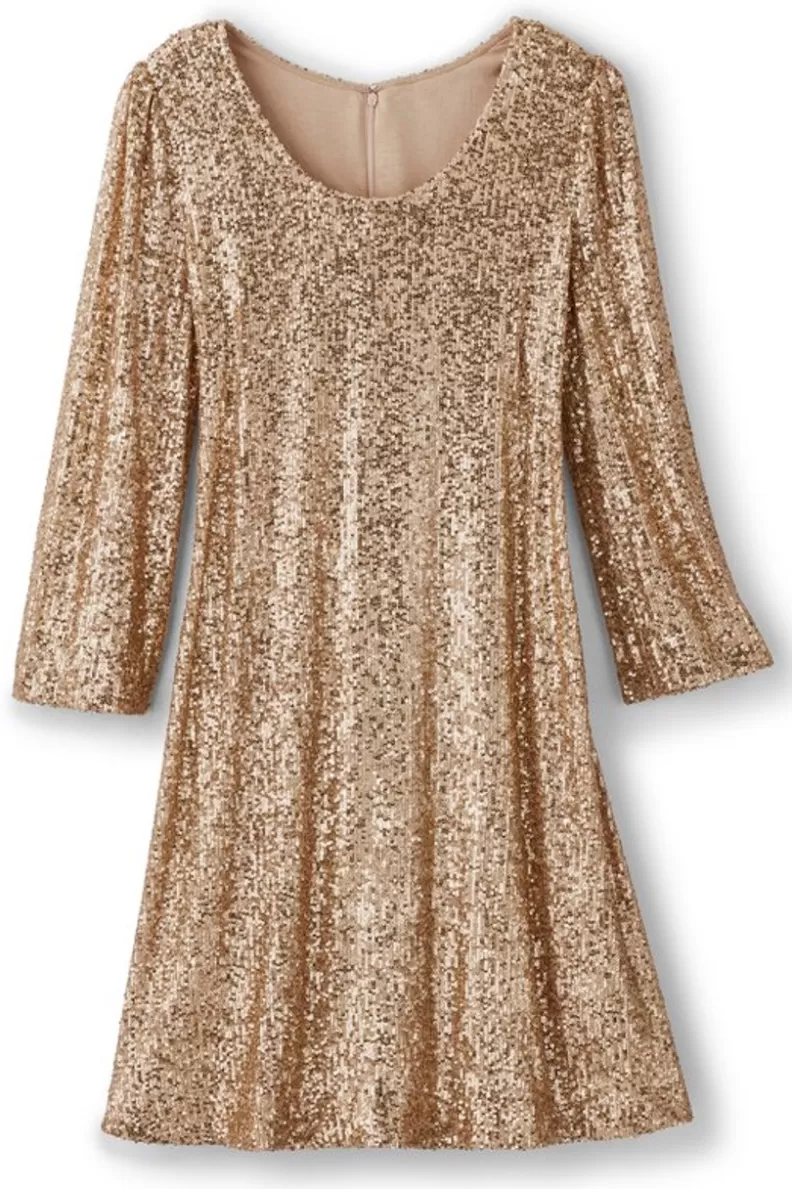 Soft Surroundings Sancerre Sequin Dress GoldSequin Hot