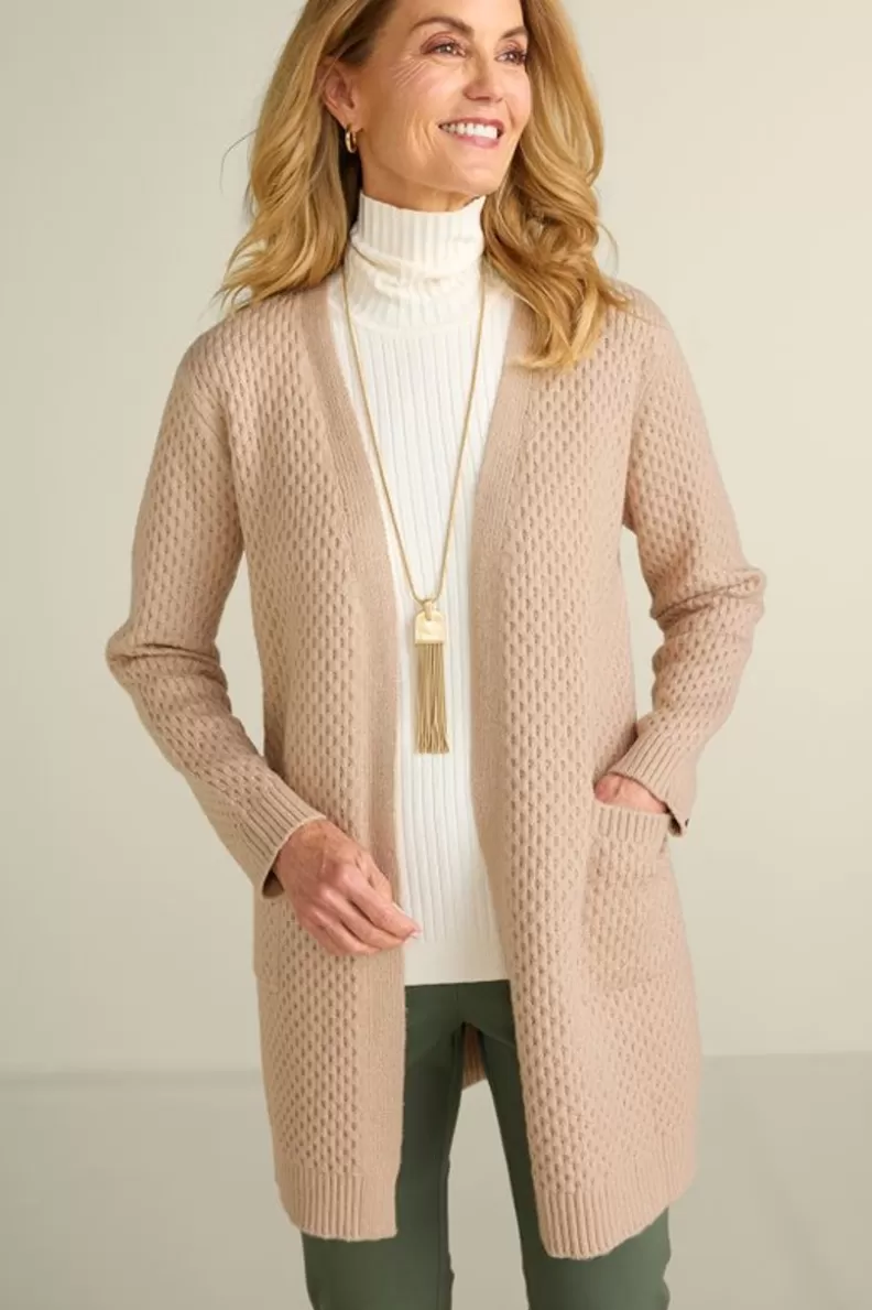 Soft Surroundings Scarlett Long Cardigan SandMulti Hot