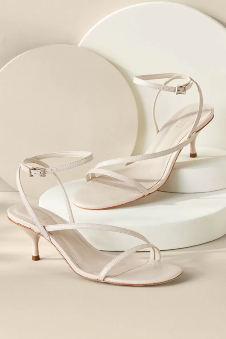 Soft Surroundings Schutz Helene Kitten Heel Sandal Pearl Hot