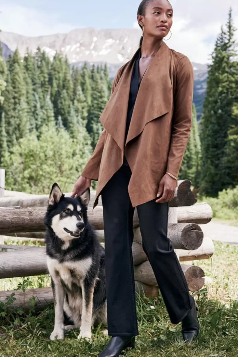 Soft Surroundings Shape Drape Faux Suede Jacket Store