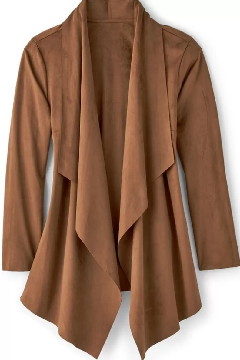 Soft Surroundings Shape Drape Faux Suede Jacket Store