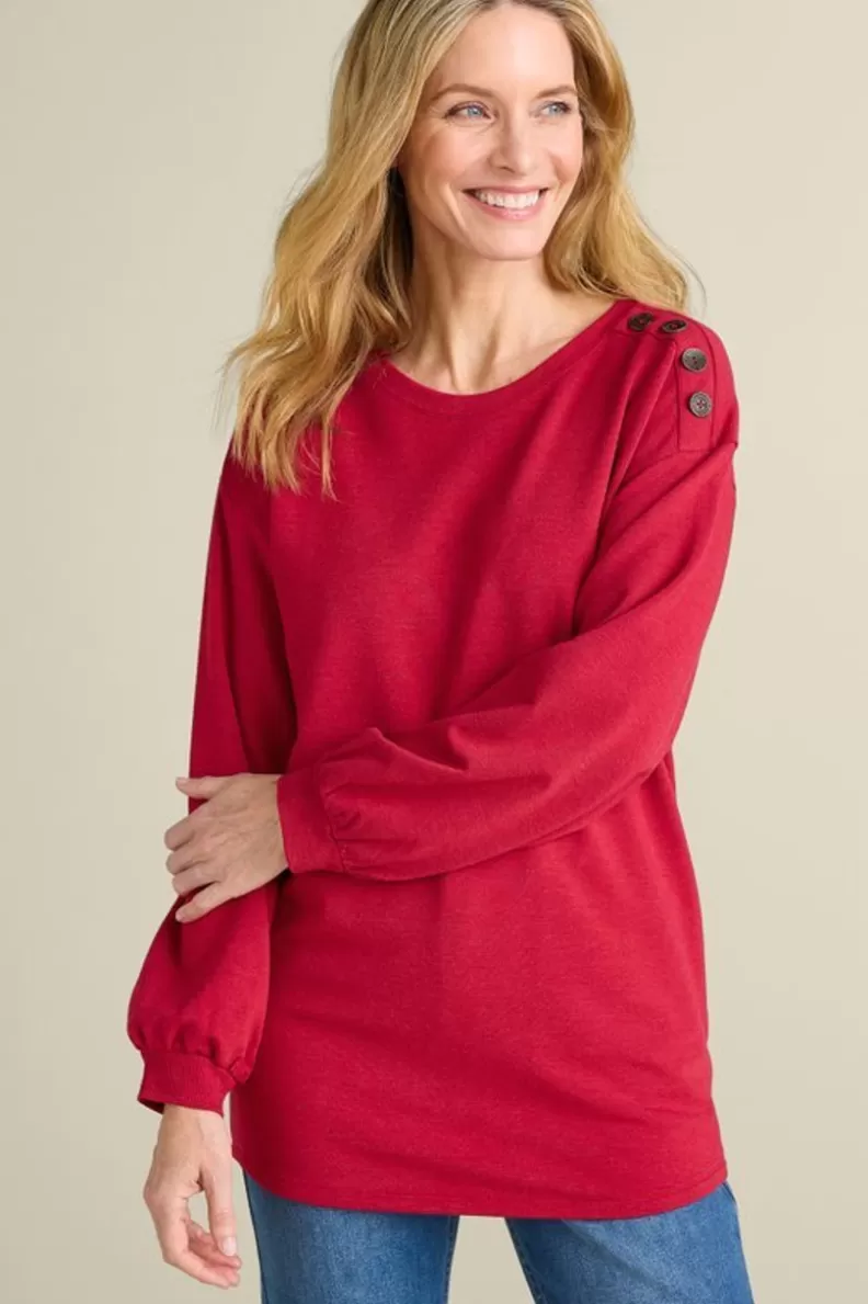 Soft Surroundings Siesta Soft Button Shoulder Tunic LipstickHeather Cheap
