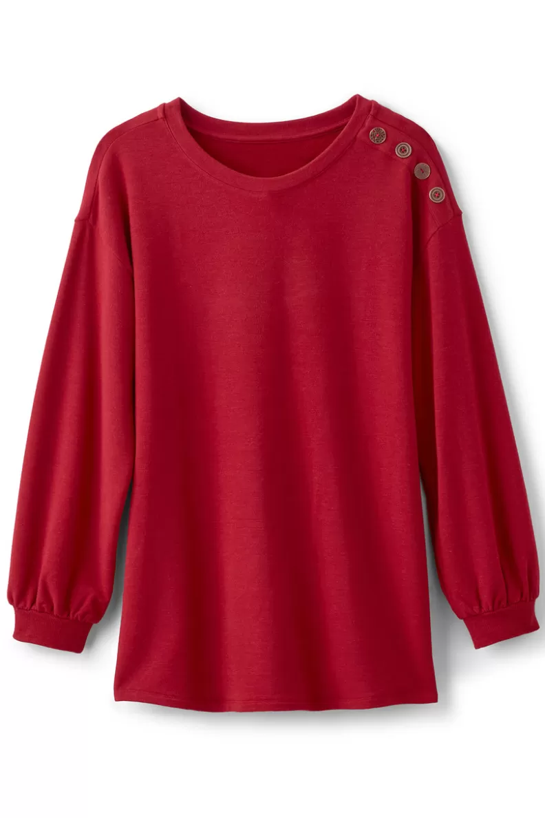 Soft Surroundings Siesta Soft Button Shoulder Tunic LipstickHeather Cheap