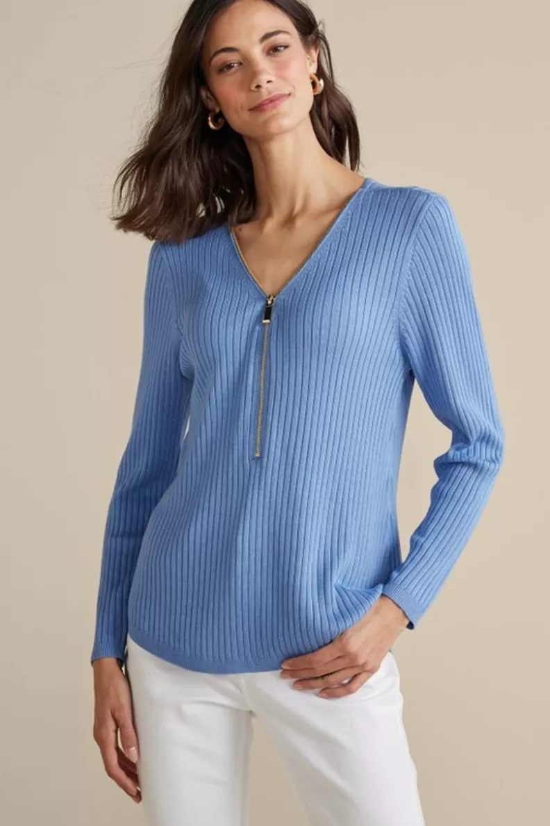 Soft Surroundings Soft Essential Ribbed Valentina Sweater Clearance