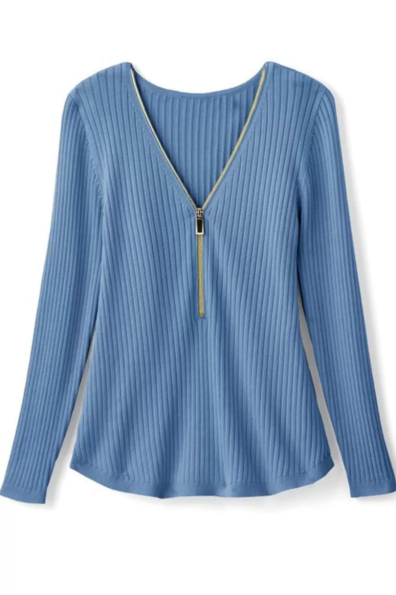 Soft Surroundings Soft Essential Ribbed Valentina Sweater Clearance