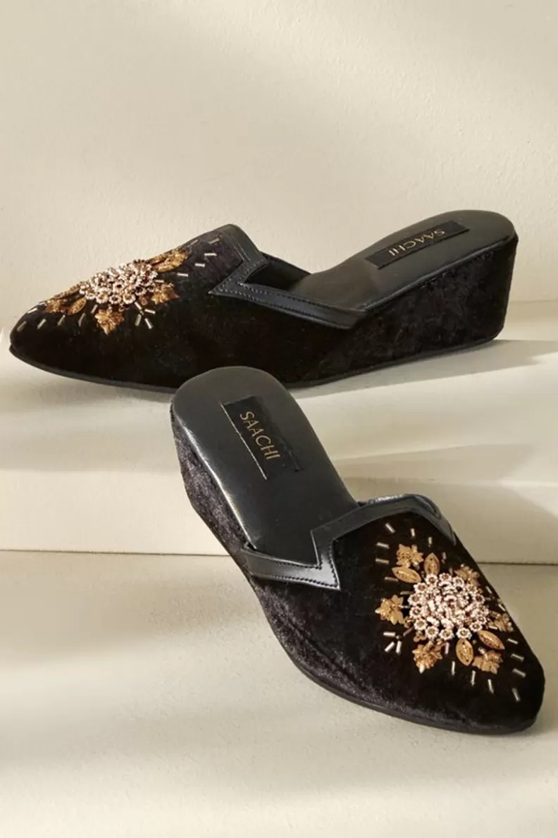 Soft Surroundings Solana Embellished Slide Black Discount