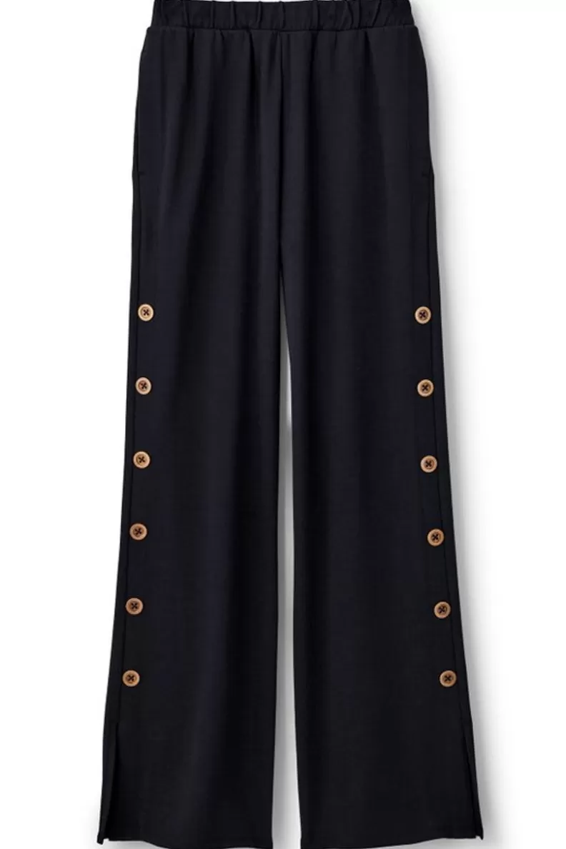 Soft Surroundings Sorrento French Terry Wide Leg Pants Black Cheap