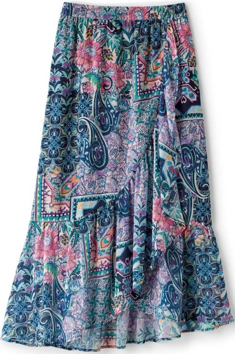 Soft Surroundings Sumarti Midi Skirt SafiTapestry Best