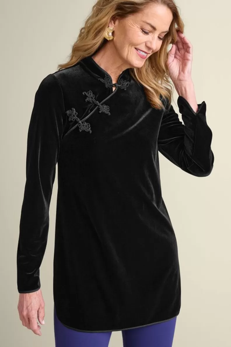 Soft Surroundings Tai Velvet Tunic Black Best
