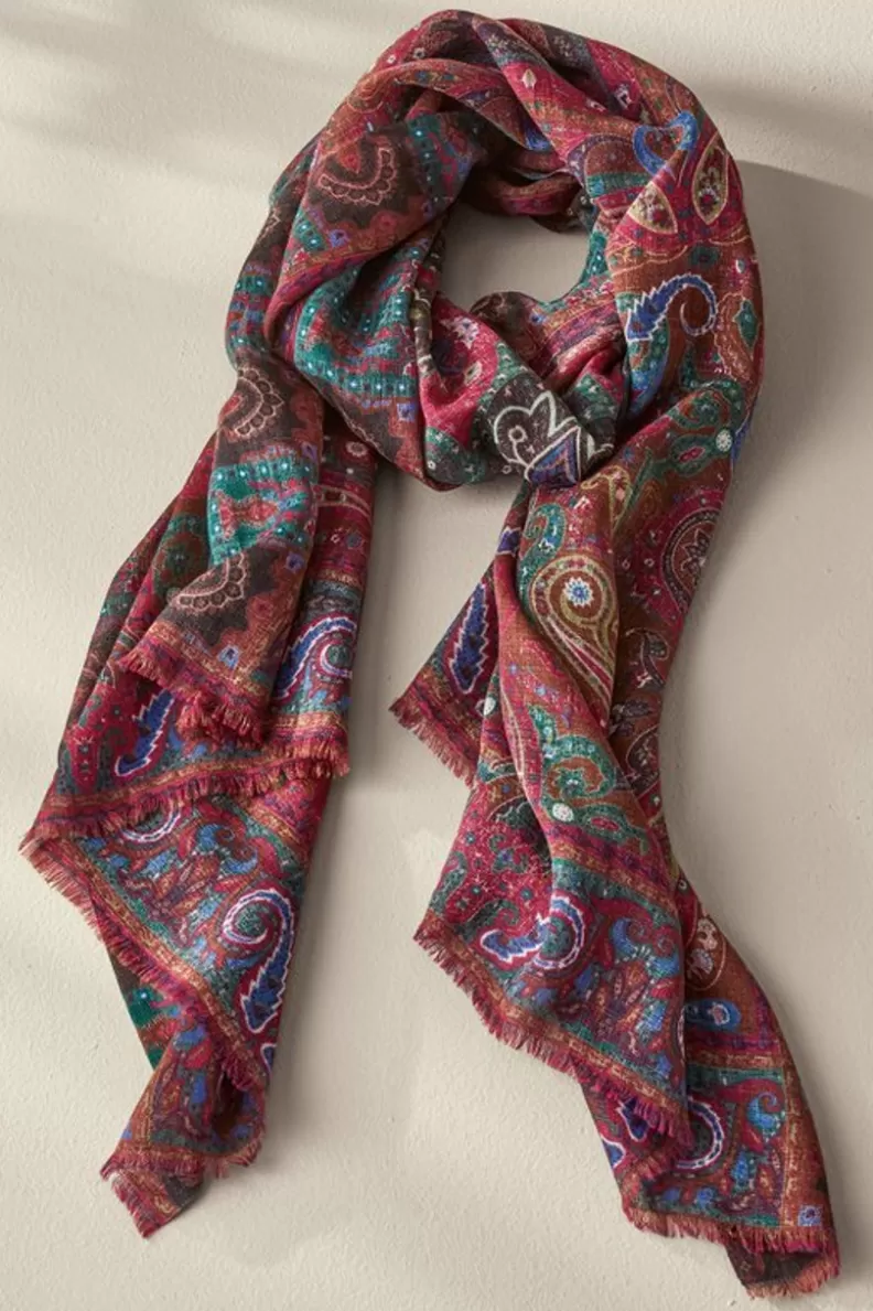 Soft Surroundings Tamara Paisley Scarf Multi Sale