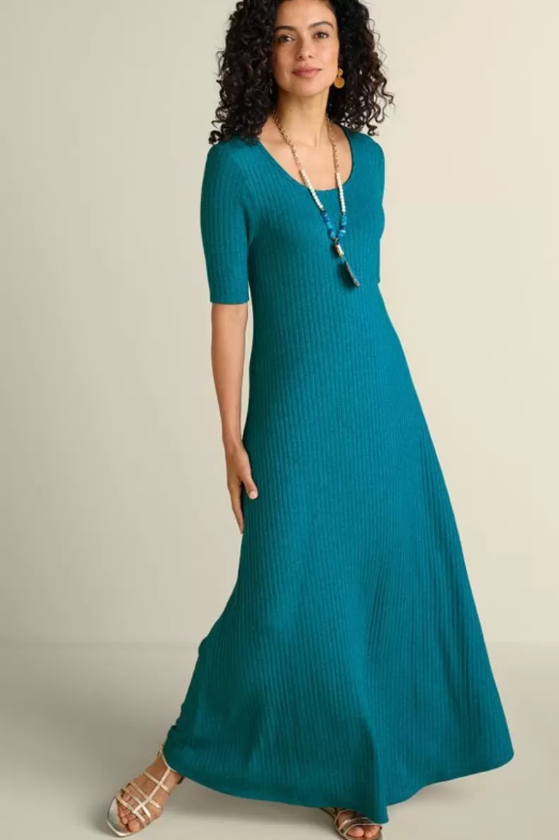 Soft Surroundings Textured Short Sleeve Santiago Dress Hot