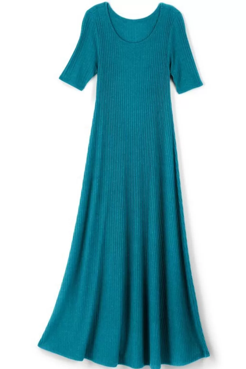 Soft Surroundings Textured Short Sleeve Santiago Dress Hot