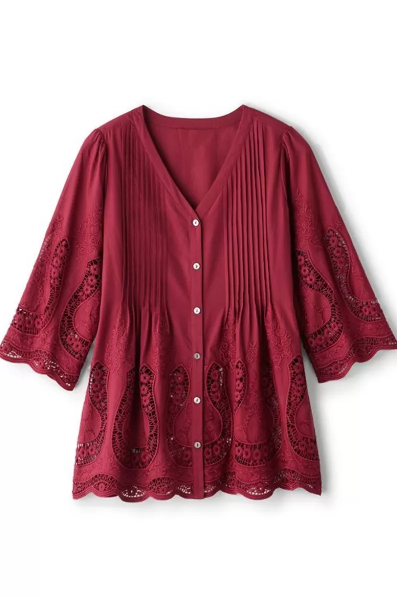 Soft Surroundings Trella Eyelet Top Sale