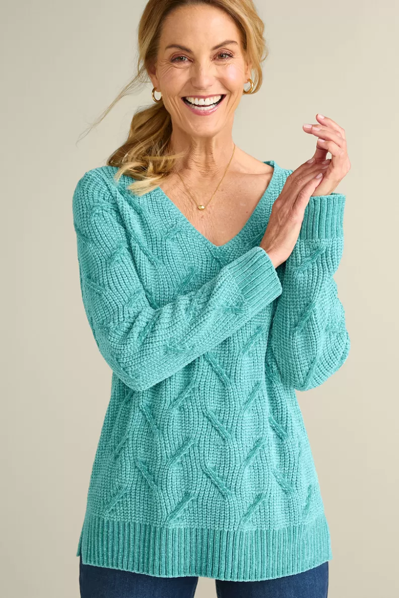 Soft Surroundings Trina Chenille Sweater Hot