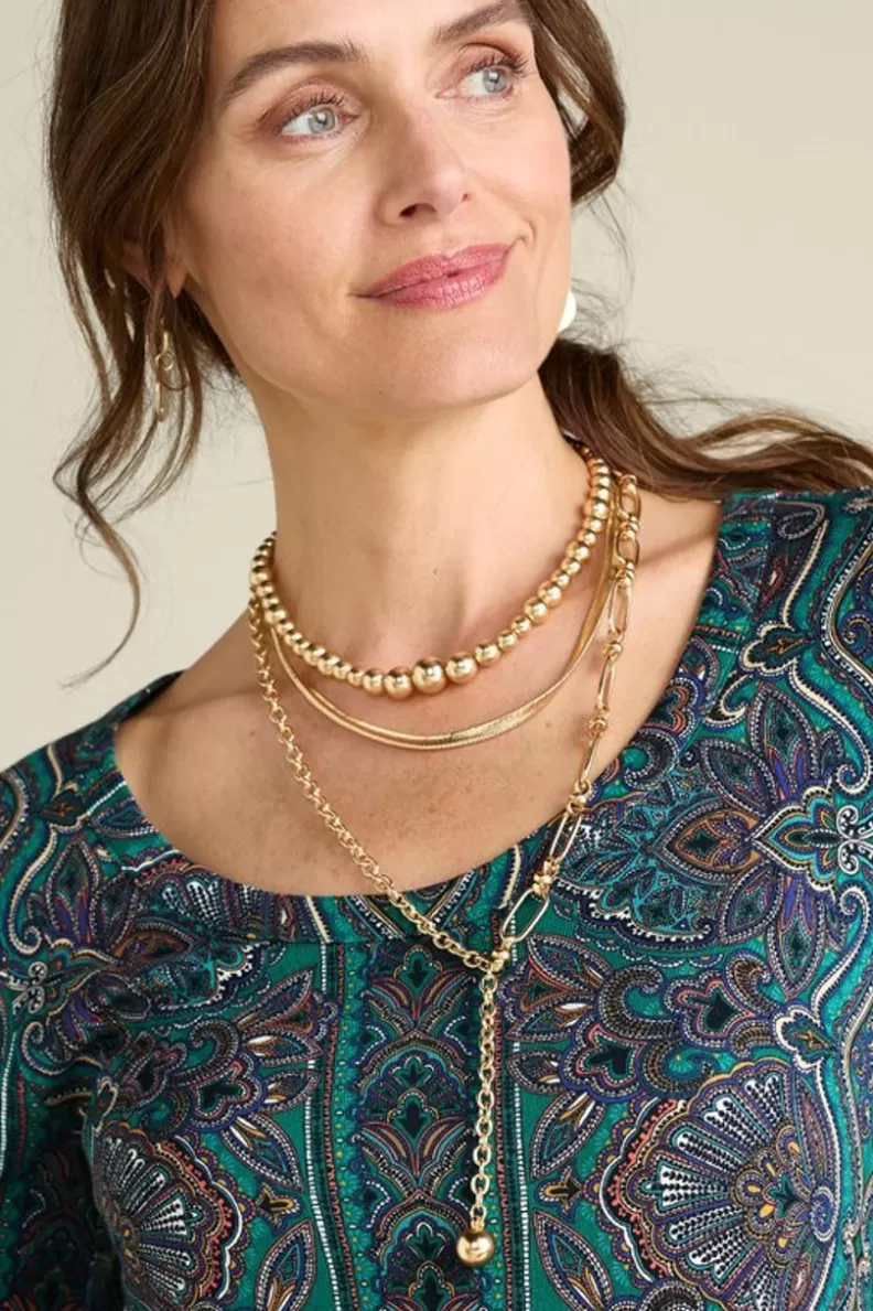 Soft Surroundings Triveni Necklace Set Gold Cheap