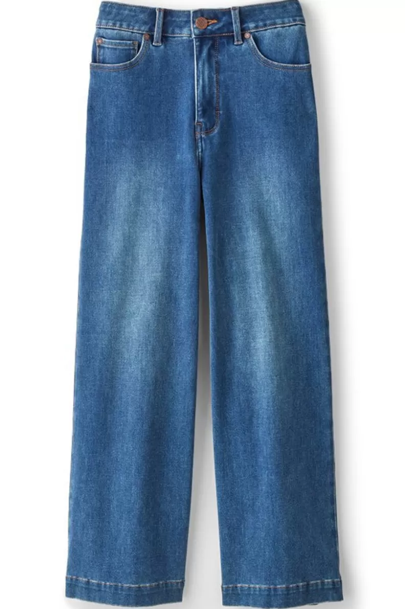 Soft Surroundings Ultimate Denim Wide Leg Crop Jeans MirrorLakeWash Online