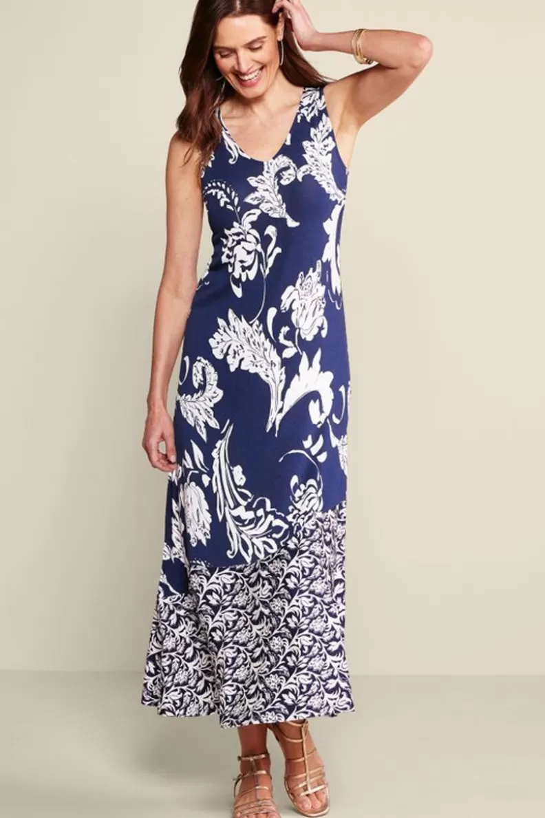 Soft Surroundings Vaila Maxi Dress OceanAirScarf/AzoresDi Store