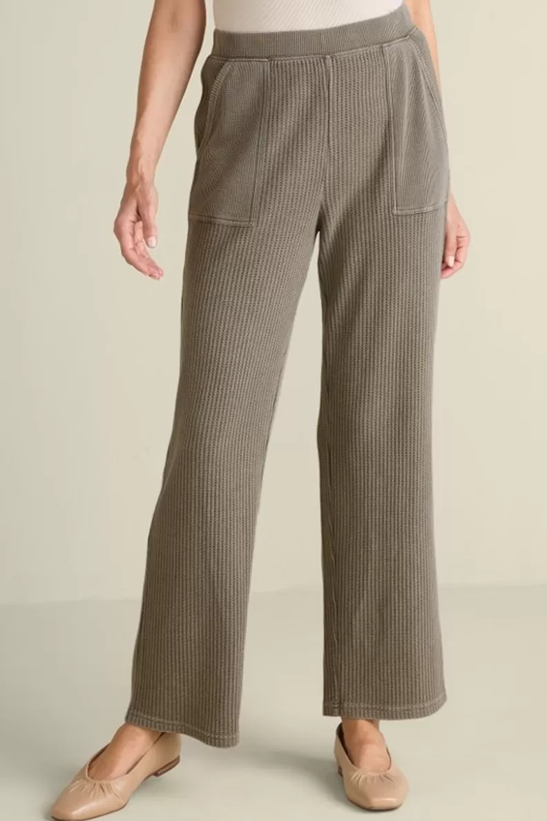 Soft Surroundings Vala Waffle Pull-On Pants DustyOlive Best
