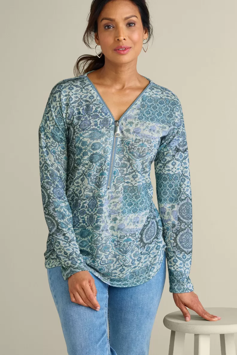 Soft Surroundings Valentina Zip Sweater Flash Sale