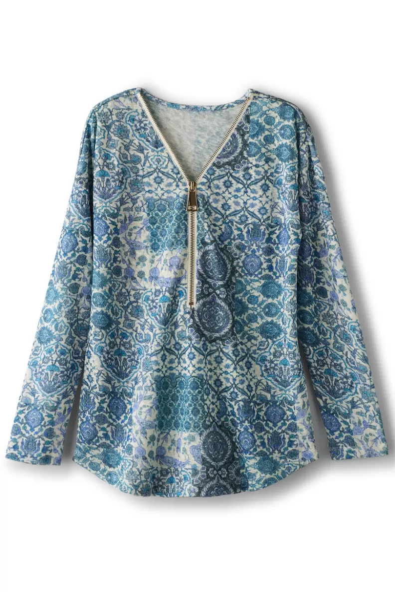 Soft Surroundings Valentina Zip Sweater Flash Sale