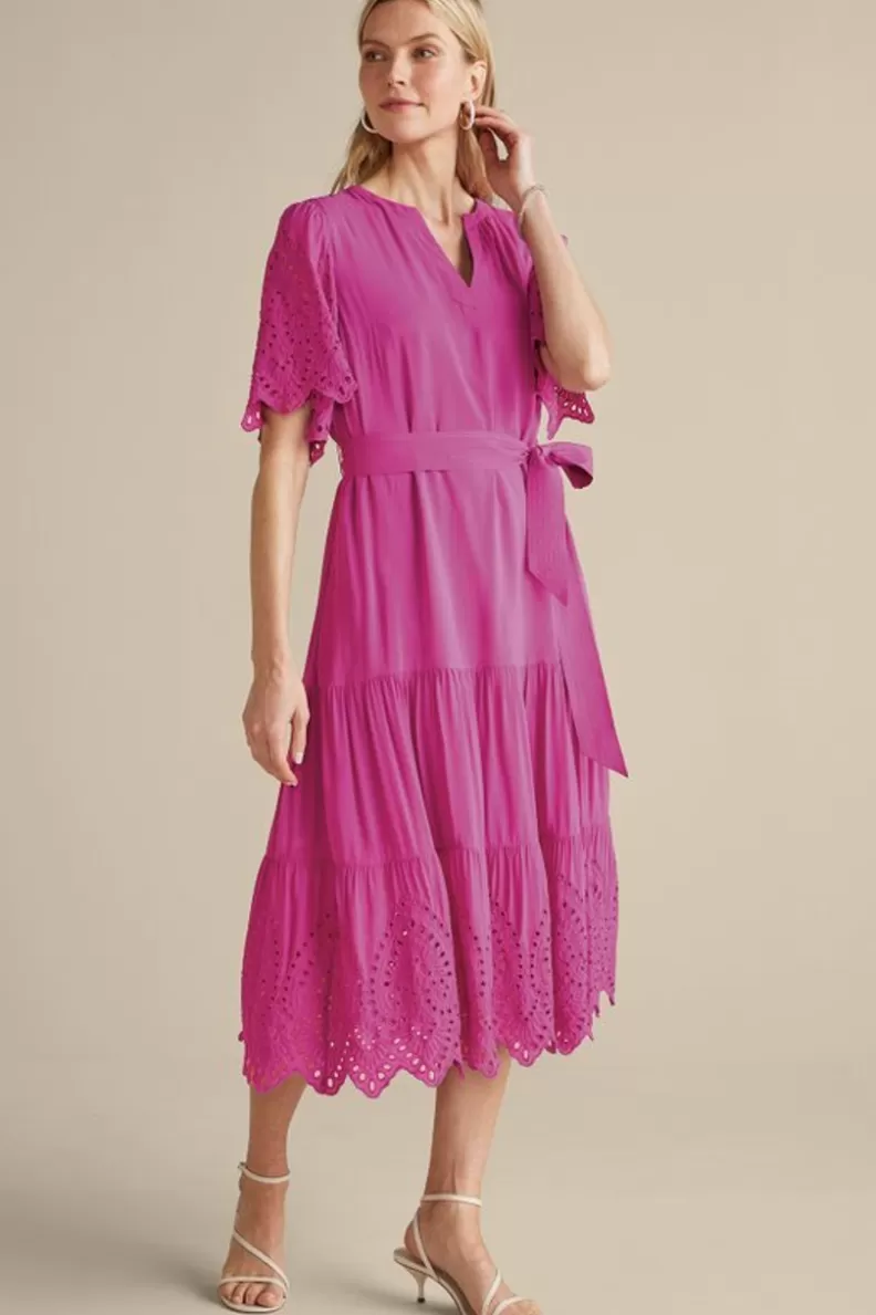 Soft Surroundings Verena Eyelet Midi Dress DeepOrchid Shop