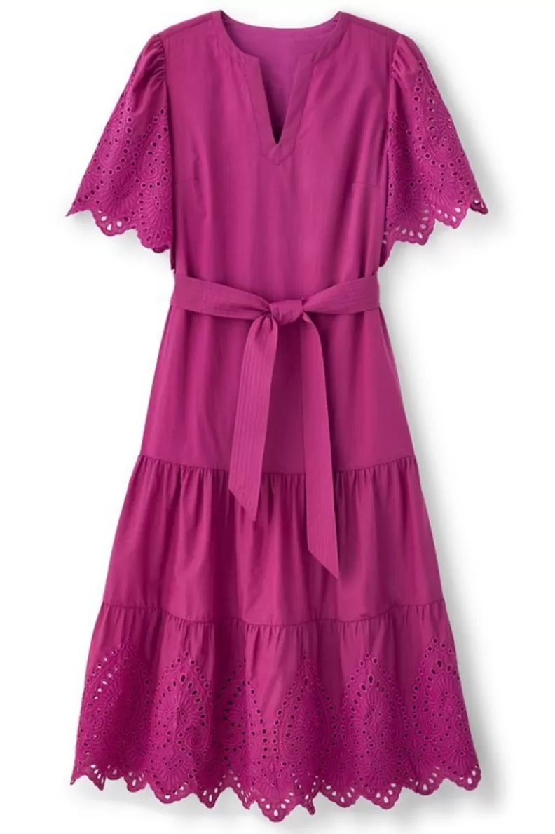 Soft Surroundings Verena Eyelet Midi Dress DeepOrchid Shop