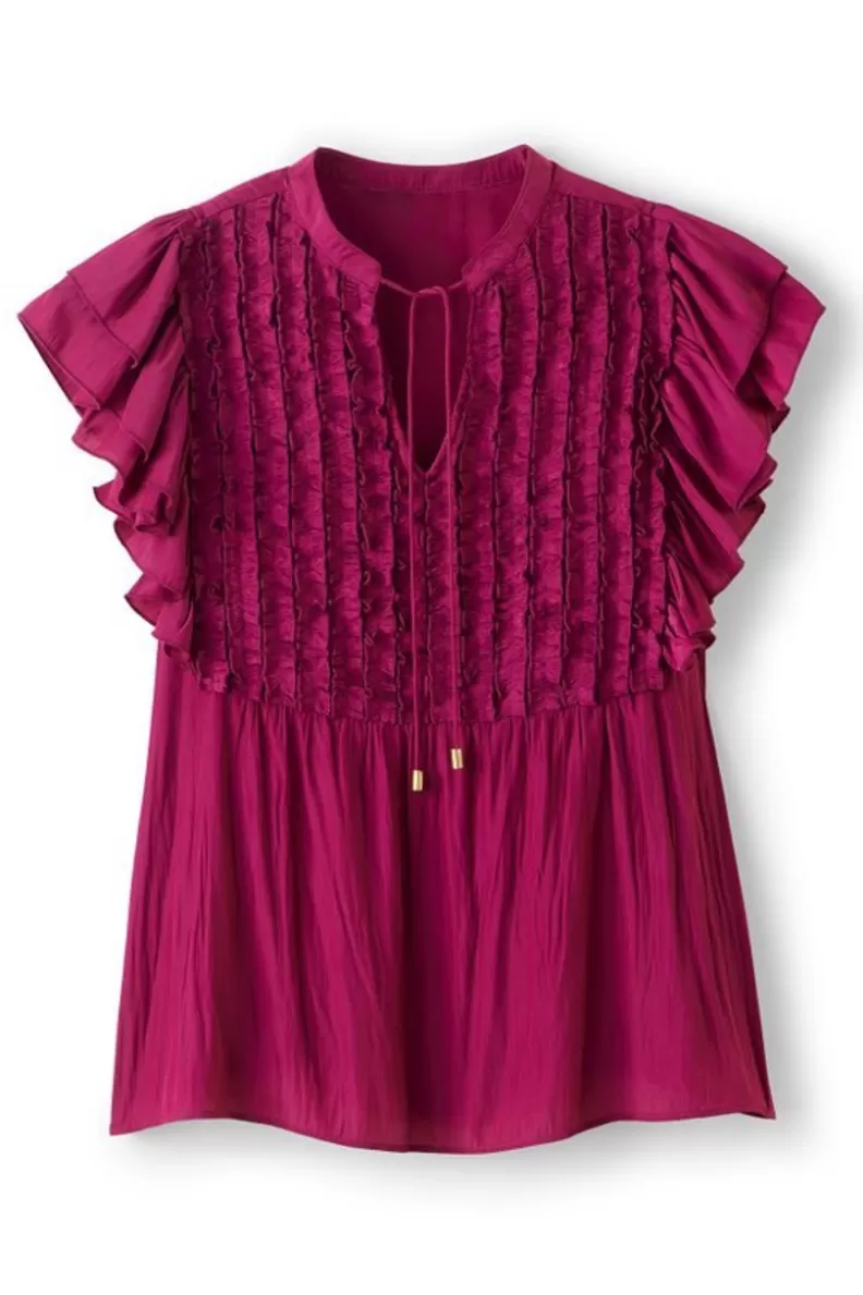 Soft Surroundings Victoria Ruffle Tunic Sangria Cheap