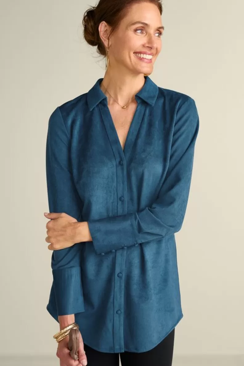 Soft Surroundings Vida Faux Suede Tunic New
