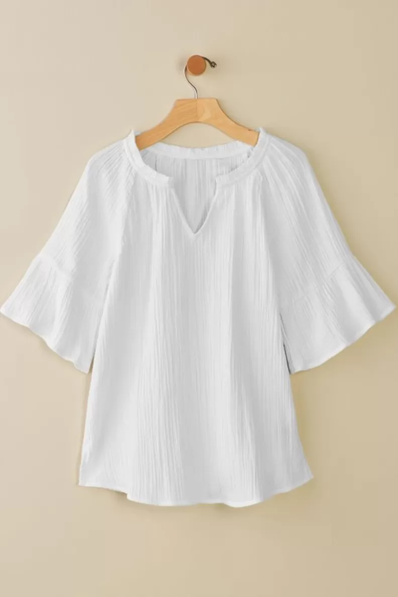 Soft Surroundings Vinka Gauze Pullover SunkistCoral Cheap