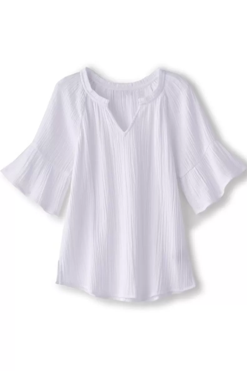 Soft Surroundings Vinka Gauze Pullover SunkistCoral Cheap
