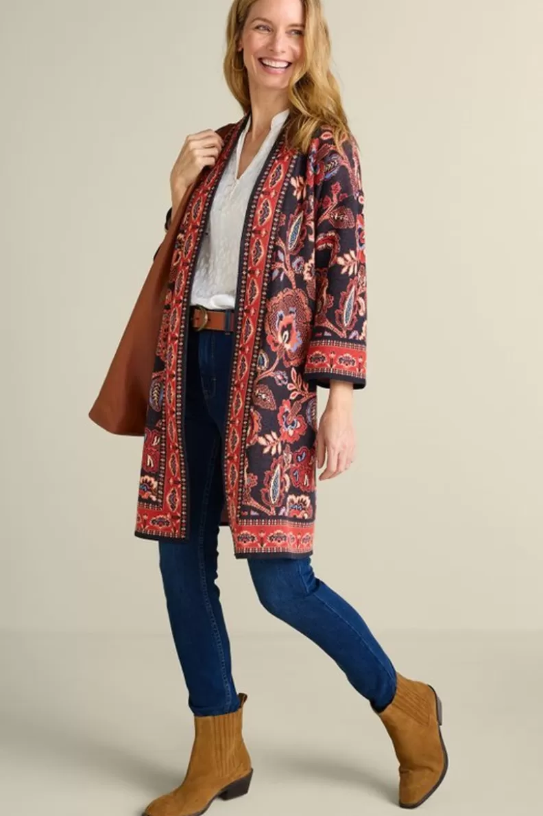 Soft Surroundings Vitrine Jacquard Cardigan FallGarden Hot
