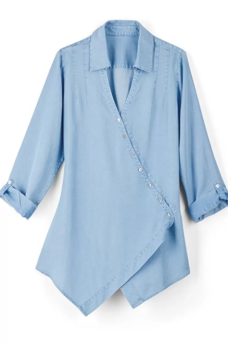 Soft Surroundings Washed Tencel™ Tunic LightWashDenim Sale