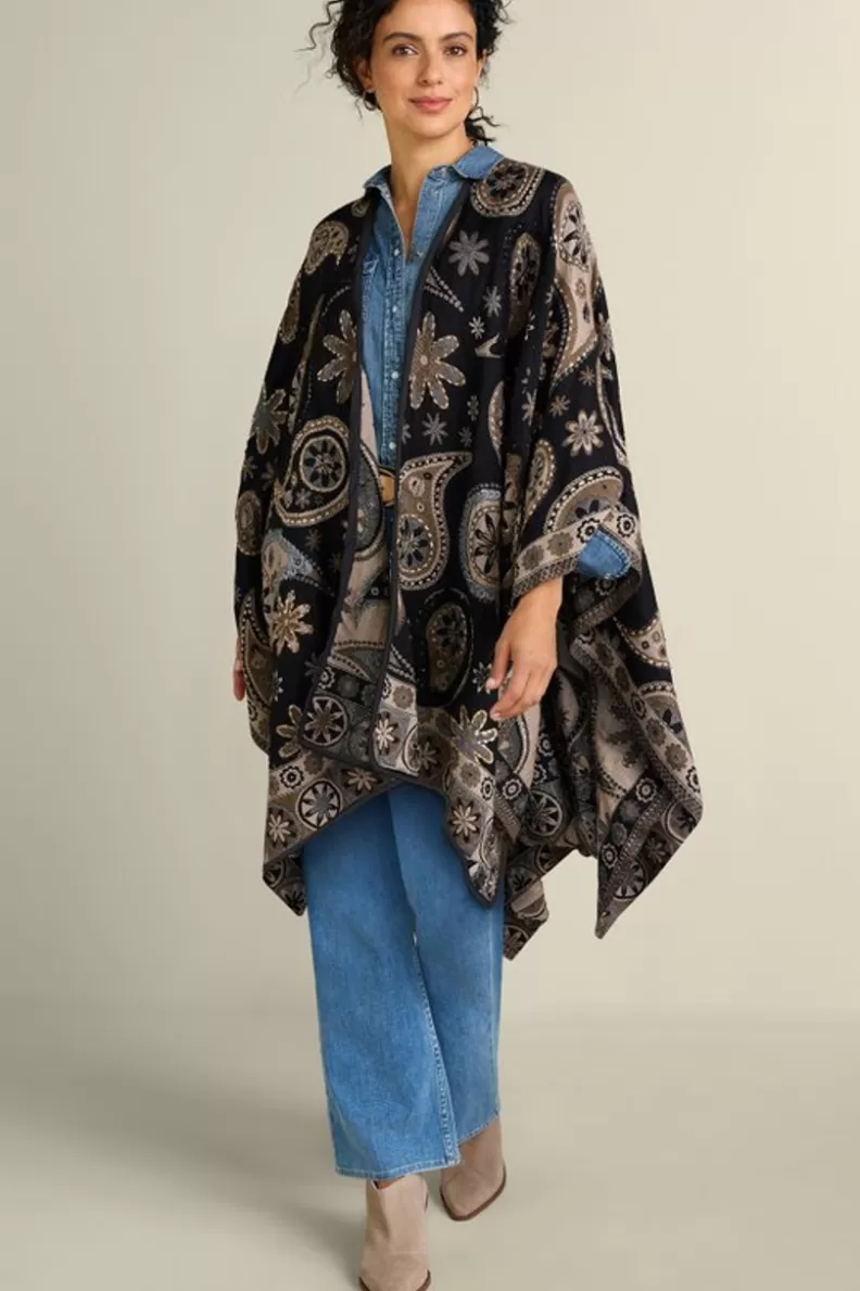 Soft Surroundings Yasmin Embroidered Wrap BlackMulti Sale