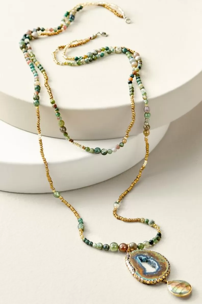 Soft Surroundings Zelda Layered Necklace GreenMulti Cheap